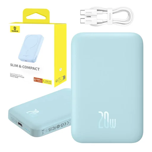 Powerbank mini Baseus 6000 mAh 20W (kék) - 12