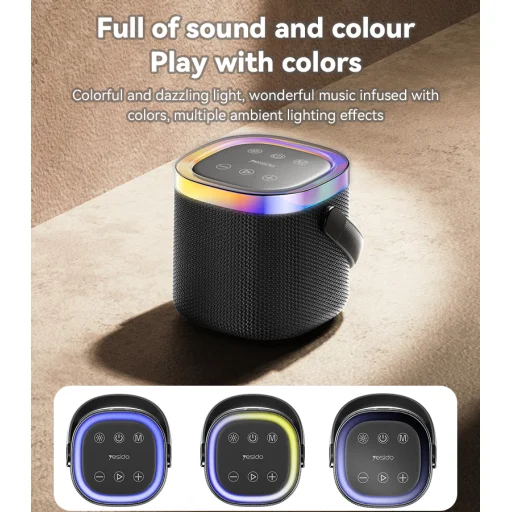 Yesido Hordozható Bluetooth Hangszóró YSW25 fekete - 8