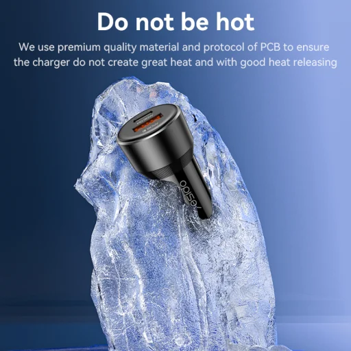 Yesido autós töltő Y64 - USB + Type C - 20W + PD 30W fekete - 6