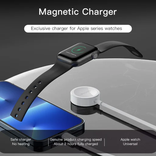Yesido indukciós töltő CA113 Apple Watch okosórához Type C–Lightning kábellel fehér - 9