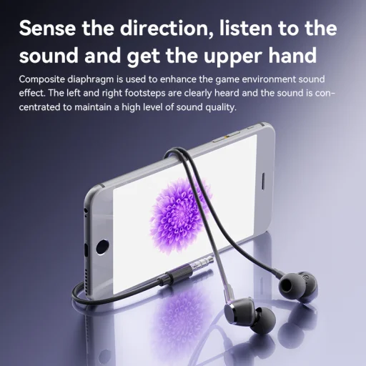 Yesido YH53 vezetékes fülhallgató mikrofonnal fekete - 3