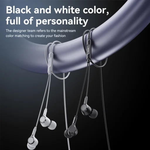 Yesido YH53 vezetékes fülhallgató mikrofonnal fekete - 4