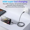 Yesido kábel CA160 fonott - Type C Type C-hez - PD 60W 1,2 méter fekete thumbnail