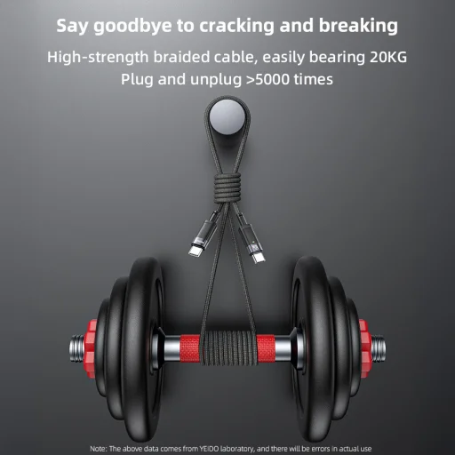 Yesido kábel CA160 fonott - Type C Type C-hez - PD 60W 1,2 méter fekete - 12