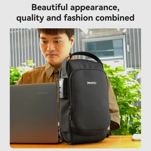 Yesido lopásbiztos hátizsák WB46 zárral fekete - 11