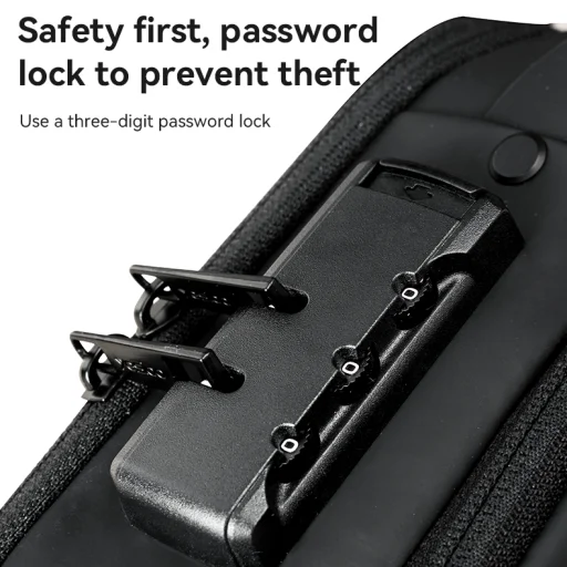 Yesido lopásbiztos hátizsák WB46 zárral fekete - 6