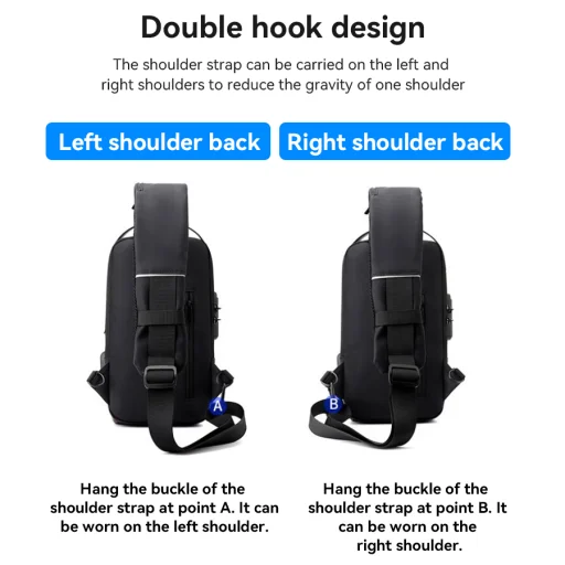 Yesido lopásbiztos hátizsák WB46 zárral fekete - 9