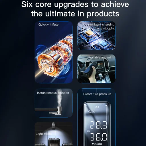 Yesido Electric pump mini légkompresszor VC05 - 3