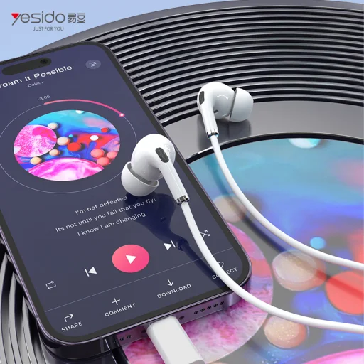 Yesido Vezetékes Fülhallgató YH52 mikrofonnal Lightning fehér - 3