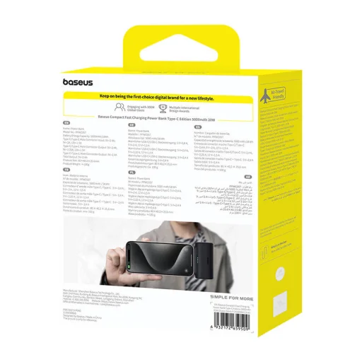 Baseus Compact Powerbank gyors töltés Type-C Edition 5000mAh 20W - 7