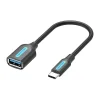 USB-C 3.1 férfi – USB-A női OTG kábel Vention CCVBB 0.15m, 2A, fekete thumbnail