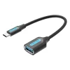 USB-C 3.1 férfi – USB-A női OTG kábel Vention CCVBB 0.15m, 2A, fekete thumbnail
