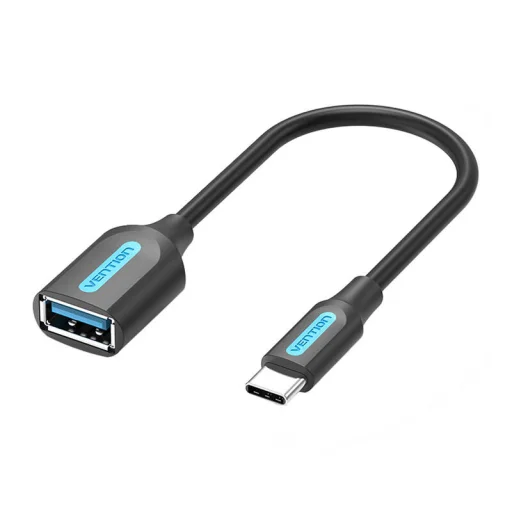 USB-C 3.1 férfi – USB-A női OTG kábel Vention CCVBB 0.15m, 2A, fekete - 2