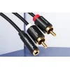 Audio kábel 3,5mm Női Jack - 2x RCA Férfi Vention VAB-R01-B200 2m Fekete thumbnail