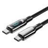 USB 2.0 C-C 100W Vention Férfi 5A LED Kábel 1.2M (Fekete) thumbnail