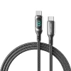 USB 2.0 C-C 100W Vention Férfi 5A LED Kábel 1.2M (Fekete) thumbnail