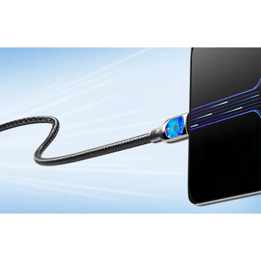 USB 2.0 C-C 100W Vention Férfi 5A LED Kábel 1.2M (Fekete) - 7