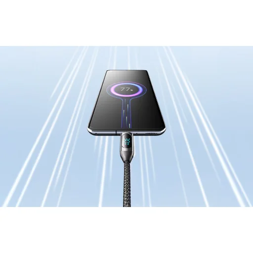 USB 2.0 C-C 100W Vention Férfi 5A LED Kábel 1.2M (Fekete) - 8