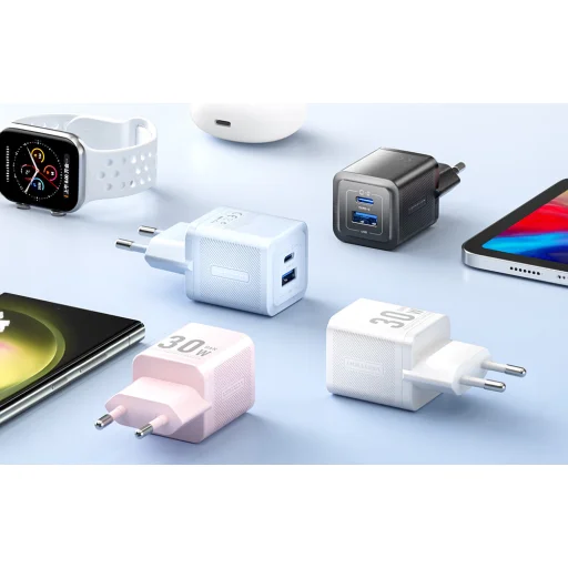 Fali töltő, Vention, FEQB0-EU, USB-C, USB-A, 30W/30W, GaN (fekete) - 6