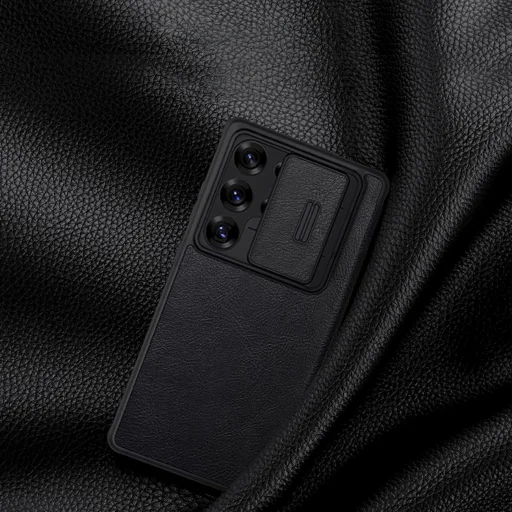 Nillkin Qin Pro fliptok Samsung Galaxy S25 Ultra-hoz kamerafedéllel - fekete tok - 6