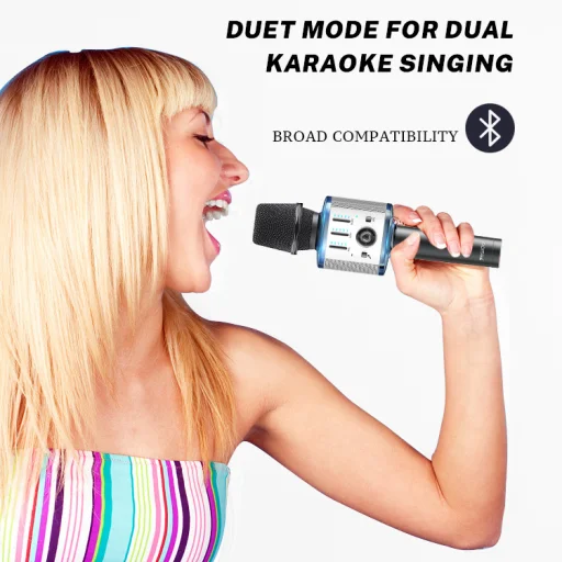 Yesido Karaoke bluetooth mikrofon KR10 fekete, - 3