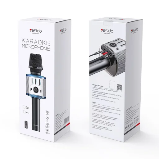 Yesido Karaoke bluetooth mikrofon KR10 fekete, - 8