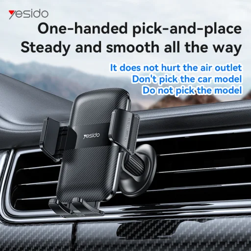Yesido autós tartó C251 szellőzőre fekete - 5