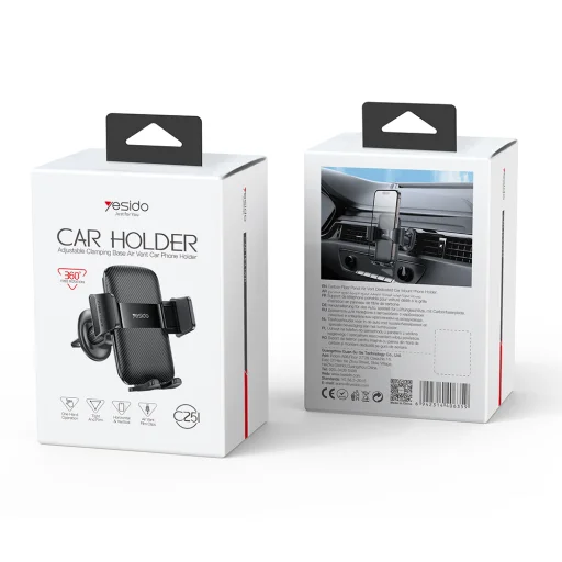 Yesido autós tartó C251 szellőzőre fekete - 6