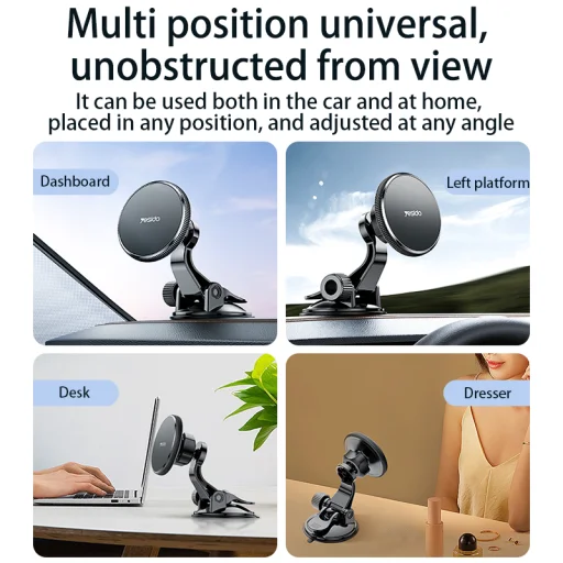 Yesido mágneses autós tartó C177 műszerfalra fekete - 2