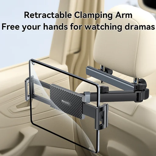 Yesido autós tablet tartó fejtámlára C294 fekete - 5