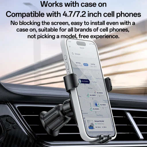 Yesido Gravity autós telefontartó C247 szellőzőre fekete - 4