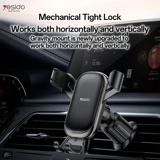 Yesido Gravity autós telefontartó C247 szellőzőre fekete - 5