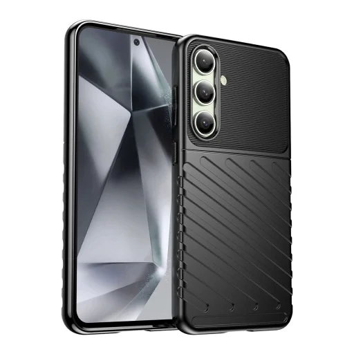 Thunder tok Samsung Galaxy S24 FE szilikon páncélos tok - fekete - 2