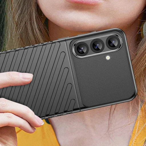 Thunder Case Samsung Galaxy S25+ szilikon páncél tok - fekete tok - 5