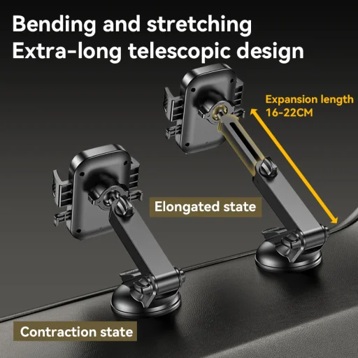Yesido C267 szélvédőre autós telefontartó fekete - 4