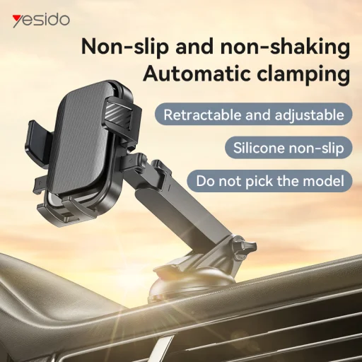 Yesido C267 szélvédőre autós telefontartó fekete - 5