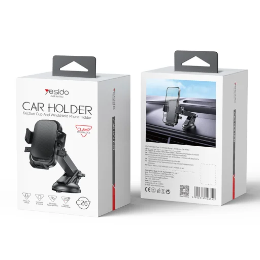 Yesido C267 szélvédőre autós telefontartó fekete - 6