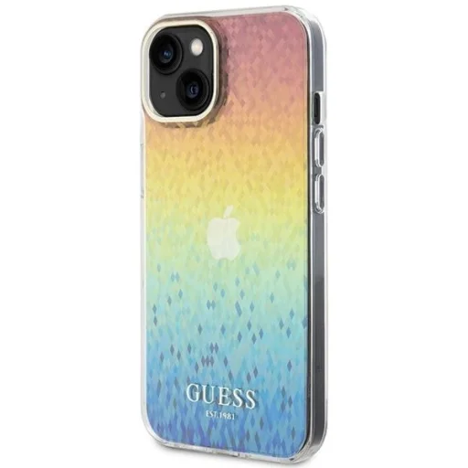 Guess IML Facettált Tükör Disco Iridescent tok iPhone 15 - többszínű - 2