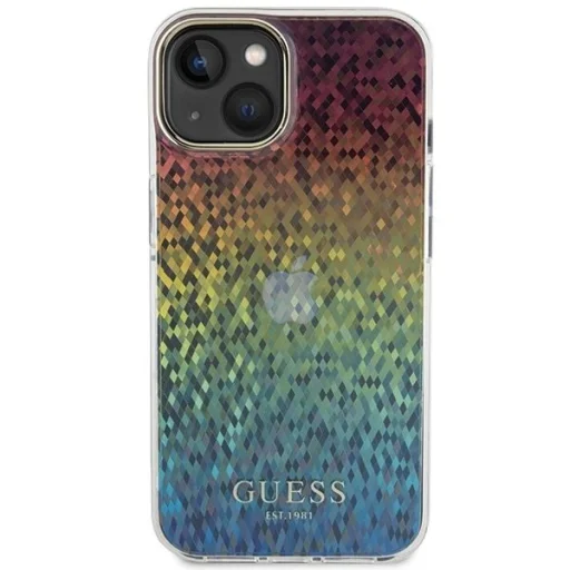 Guess IML Facettált Tükör Disco Iridescent tok iPhone 15 - többszínű - 3