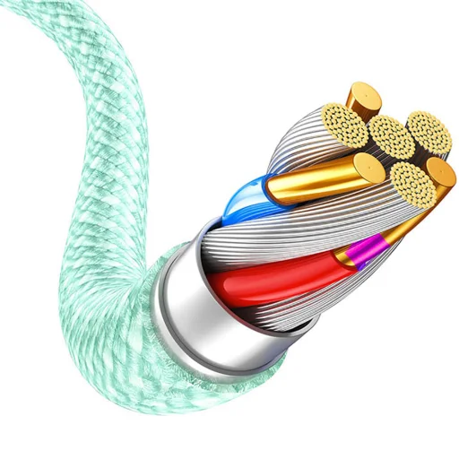 Blavec Cable Candy fonott - USB Lightning kábel - 2,4A 1 méter (CCA-UL24GN10) zöld - 7