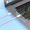 Blavec Cable Candy fonott - USB-C Lightning kábel - PD 20W 2,4A 2 méter (CCA-CL24P20) rózsaszín thumbnail