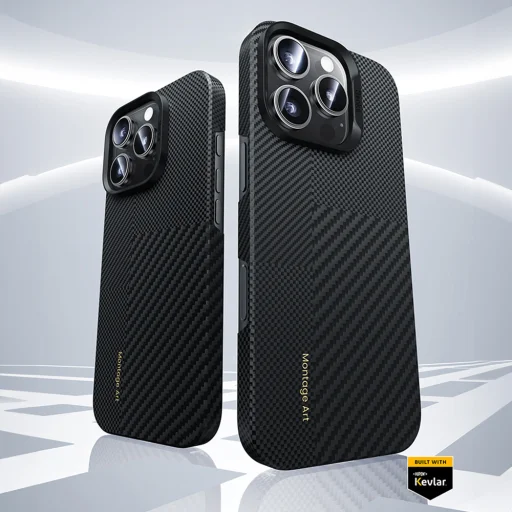  iPhone 16 Pro fekete Benks Montage Magnetic Armor Air Kevlar tok PC keret 600D+1500D (MB65) - 3