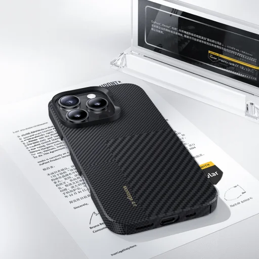  iPhone 16 Pro fekete Benks Montage Magnetic Armor Air Kevlar tok PC keret 600D+1500D (MB65) - 4