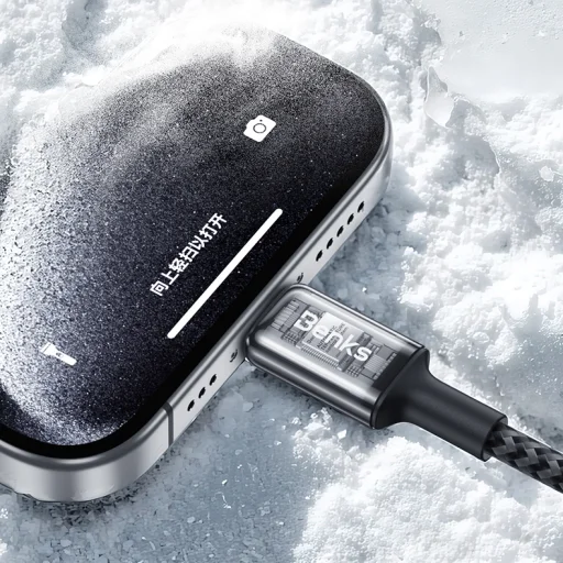 Benks kábel D49 fonott - Type C - Type C - PD 60W 3A 1,2 méter fekete - 8