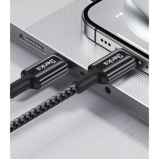 Benks kábel D49 fonott - Type C - Type C - PD 60W 3A 1,2 méter fekete - 9