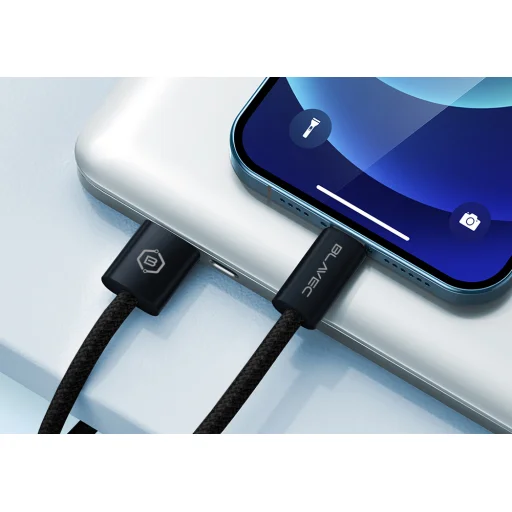 Blavec Cable Candy fonott - USB Lightning kábel - 2,4A 3 méter (CCA-UL24B30) fekete - 4