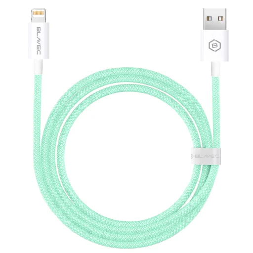 Blavec Cable Candy fonott - USB Lightning kábel - 2,4A 1 méter (CCA-UL24GN10) zöld - 2