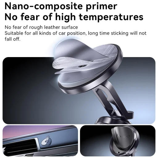 Yesido mágneses autós tartó C210 műszerfalra fekete, - 4