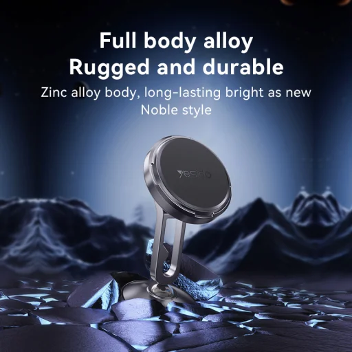 Yesido mágneses autós tartó C210 műszerfalra fekete, - 5