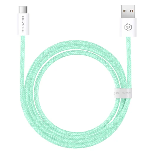 Blavec Cable Candy fonott kábel - USB to Type C - PD 60W 3A 3 méter (CCA-UC3GN30) zöld - 2